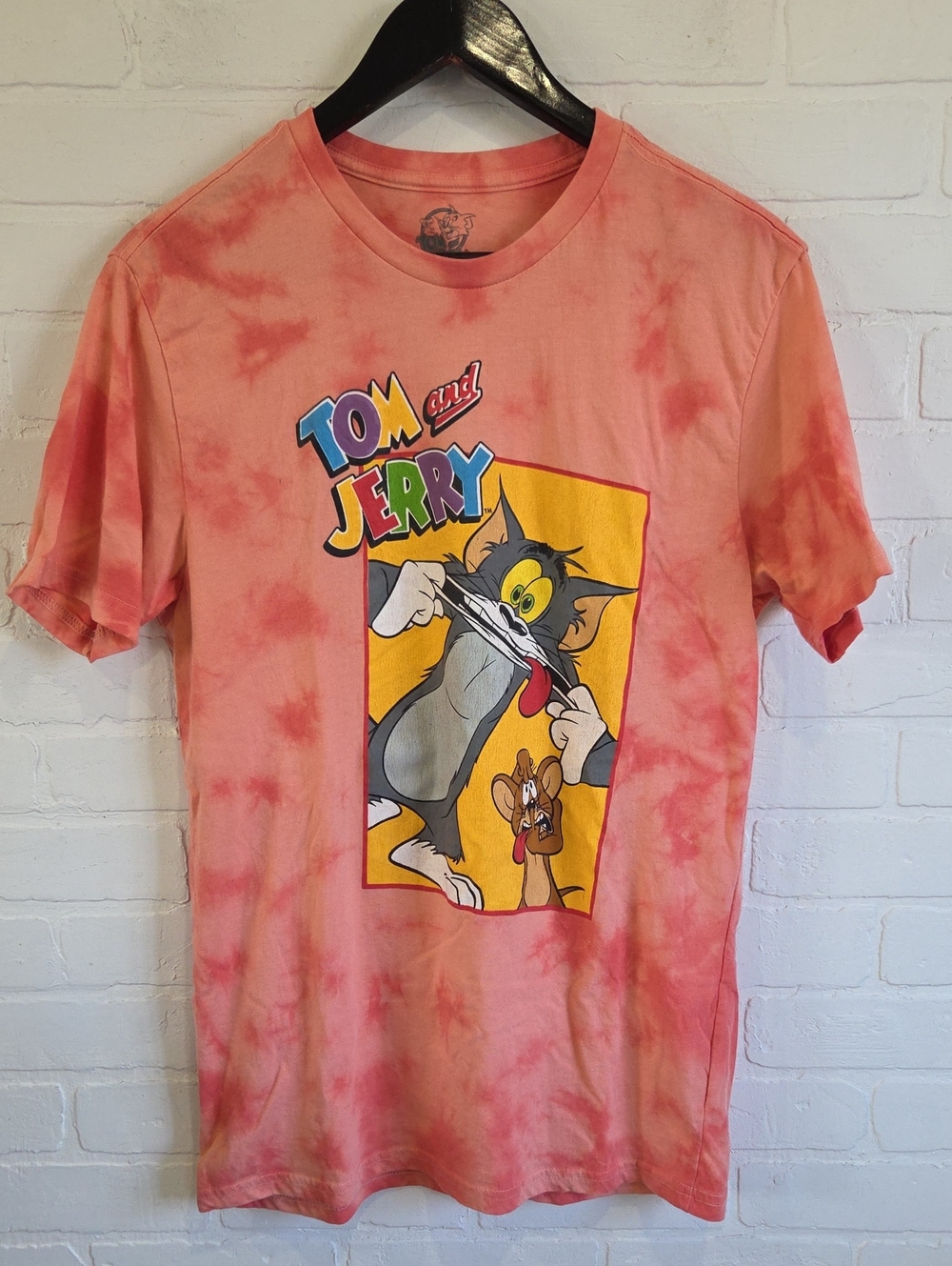 Tom and Jerry Pink Tie-Dye Graphic Short Sleeve Tee
